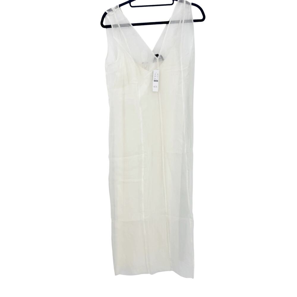 J. Crew Women's Ayered Organza Shift Midi Dress Ivory Lace Size 10 NWT - Picture 7 of 14